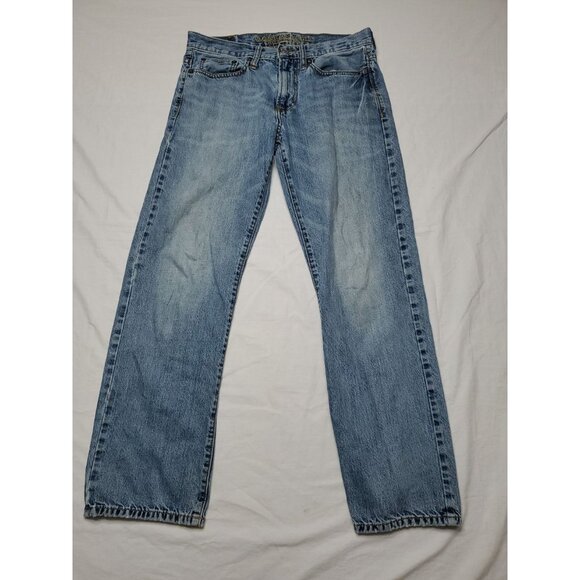 American Eagle Jeans Mens 30x28 Relaxed Straight Flex Distressed Denim Pants - Picture 1 of 12